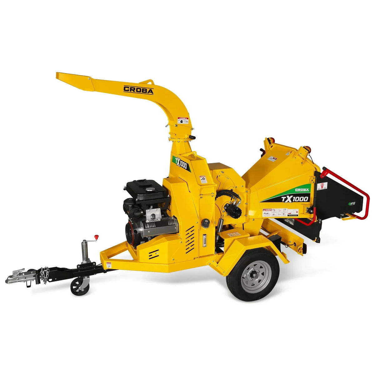 35hp 1000cc ZONSEN E-Start 8 inch Gas Powered Commerical Wood Chipper with Intelligent Hydraulic Feeding System ,  CROBA TX1000