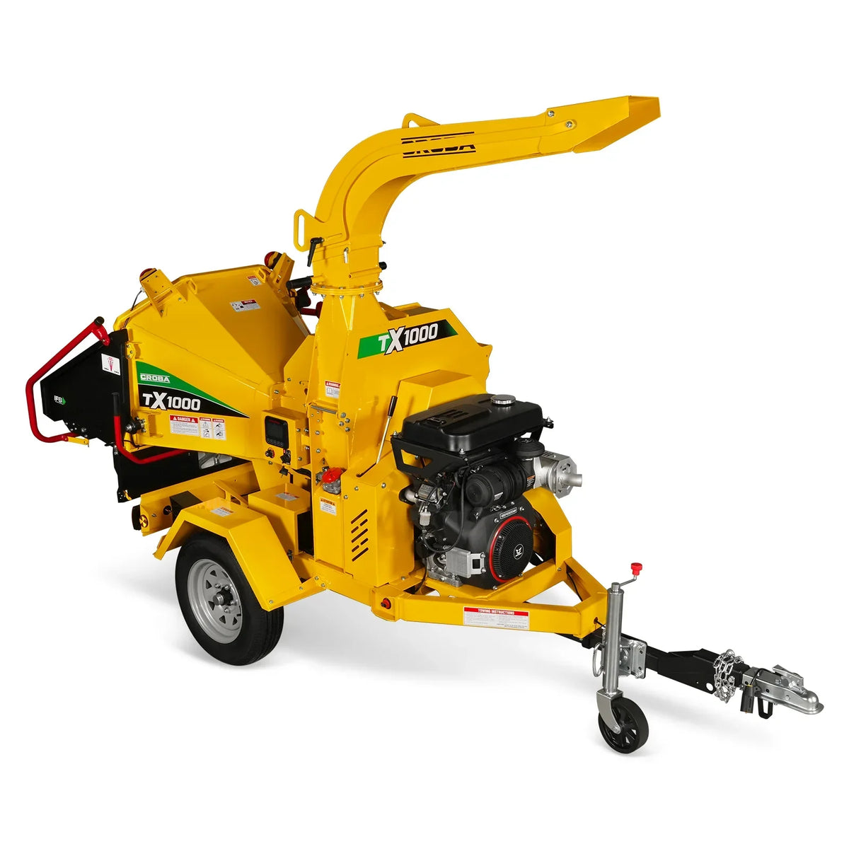 35hp 1000cc ZONSEN E-Start 8 inch Gas Powered Commerical Wood Chipper with Intelligent Hydraulic Feeding System ,  CROBA TX1000