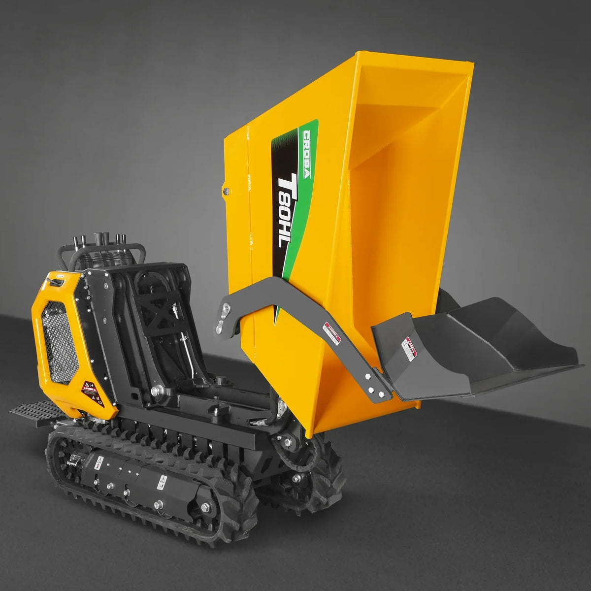 1100lb 420cc E-start Gas Engine Stand-ON Hydraulic Track Dumper Hydraulic Tipping and Lifting with Self-Loading,  T80HL