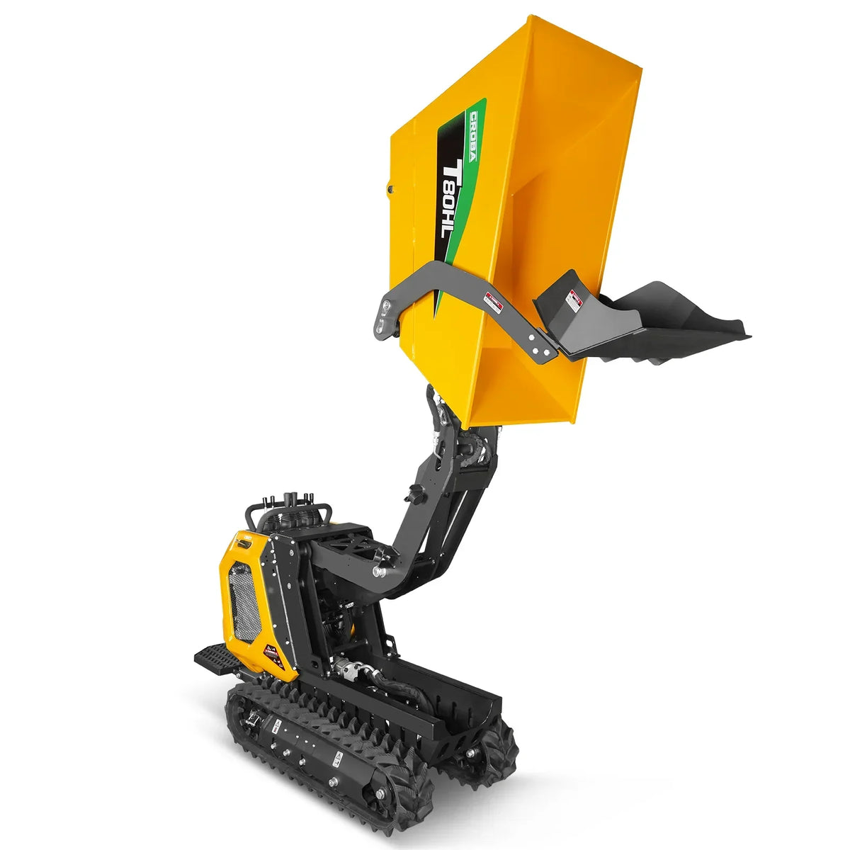 1100lb 420cc E-start Gas Engine Stand-ON Hydraulic Track Dumper Hydraulic Tipping and Lifting with Self-Loading,  T80HL
