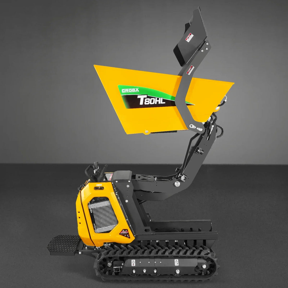 1100lb 420cc E-start Gas Engine Stand-ON Hydraulic Track Dumper Hydraulic Tipping and Lifting with Self-Loading,  T80HL