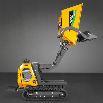 1100lb 420cc E-start Gas Engine Stand-ON Hydraulic Track Dumper Hydraulic Tipping and Lifting with Self-Loading,  T80HL