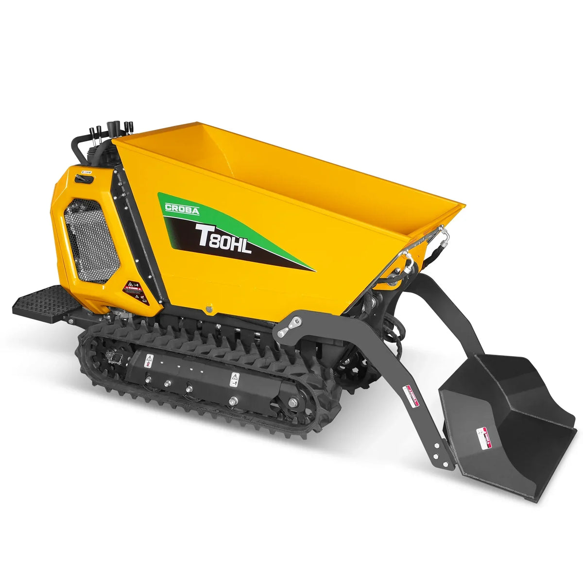 1100lb 420cc E-start Gas Engine Stand-ON Hydraulic Track Dumper Hydraulic Tipping and Lifting with Self-Loading,  T80HL