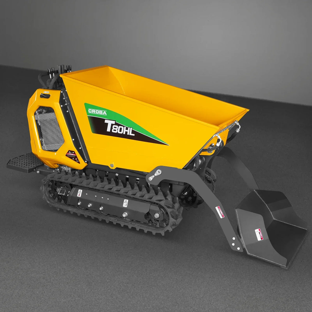 1100lb 420cc E-start Gas Engine Stand-ON Hydraulic Track Dumper Hydraulic Tipping and Lifting with Self-Loading,  T80HL