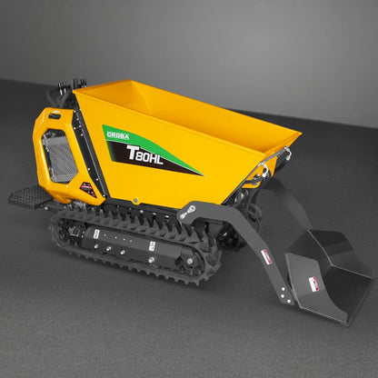 1100lb 420cc E-start Gas Engine Stand-ON Hydraulic Track Dumper Hydraulic Tipping and Lifting with Self-Loading,  T80HL