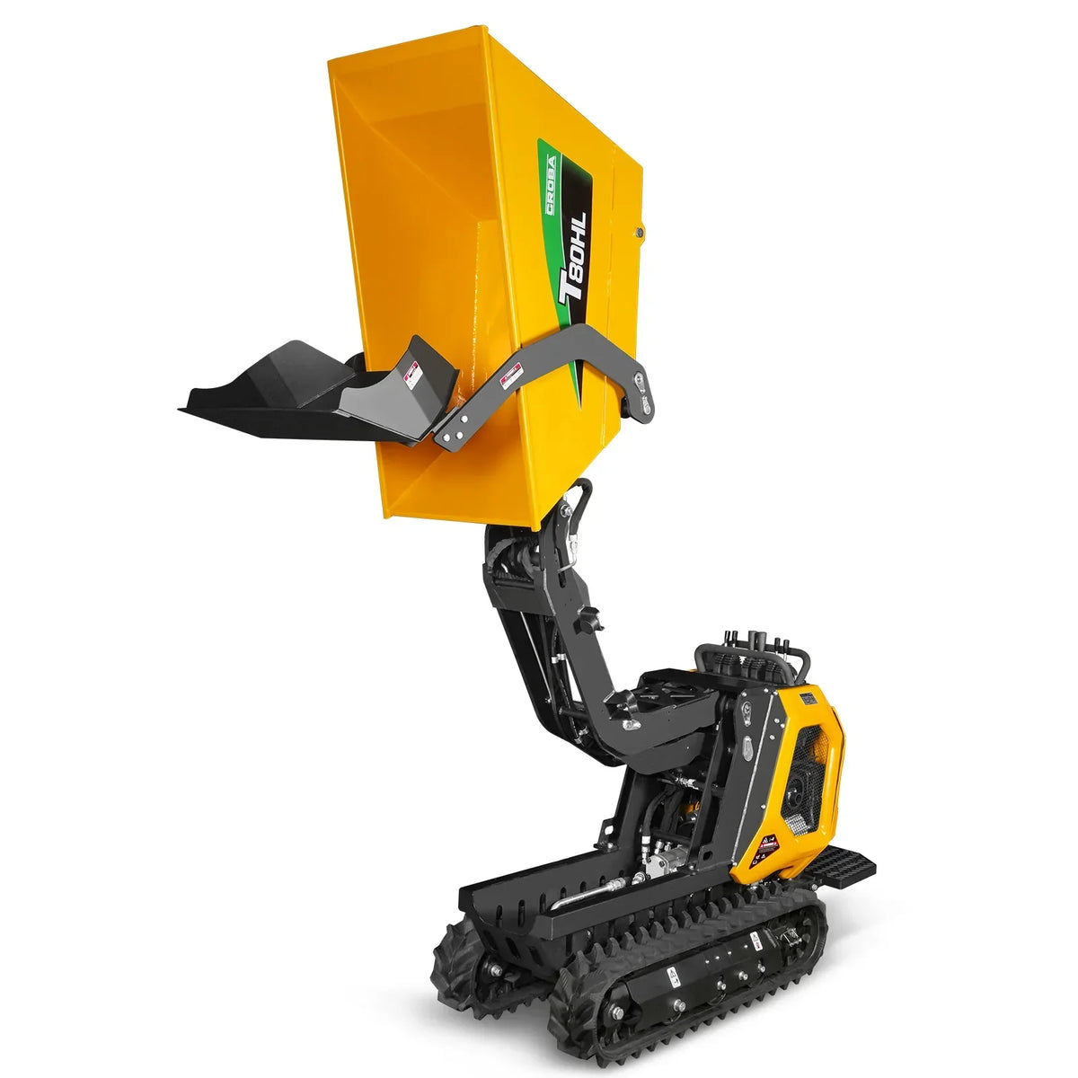 1100lb 420cc E-start Gas Engine Stand-ON Hydraulic Track Dumper Hydraulic Tipping and Lifting with Self-Loading,  T80HL