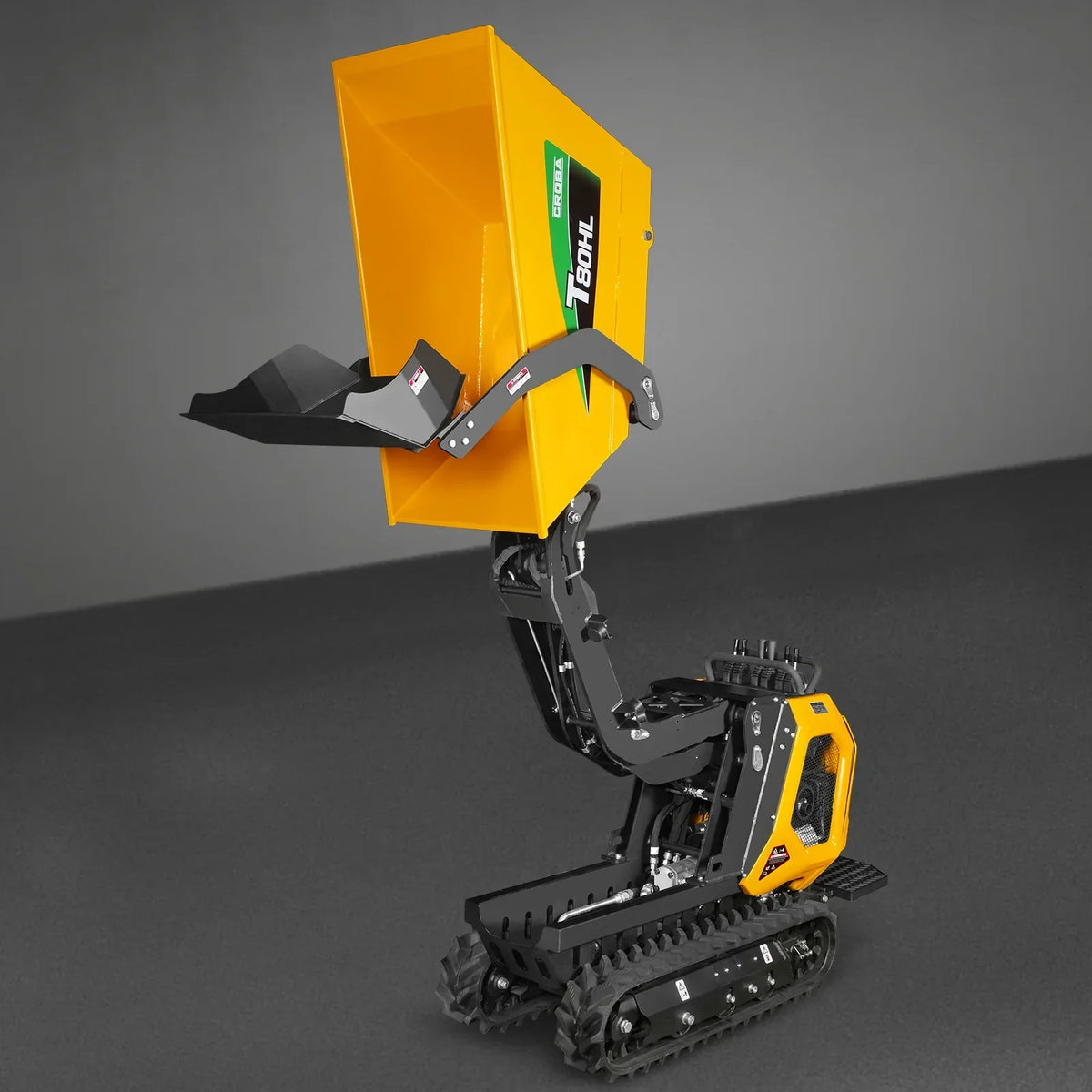 1100lb 420cc E-start Gas Engine Stand-ON Hydraulic Track Dumper Hydraulic Tipping and Lifting with Self-Loading,  T80HL
