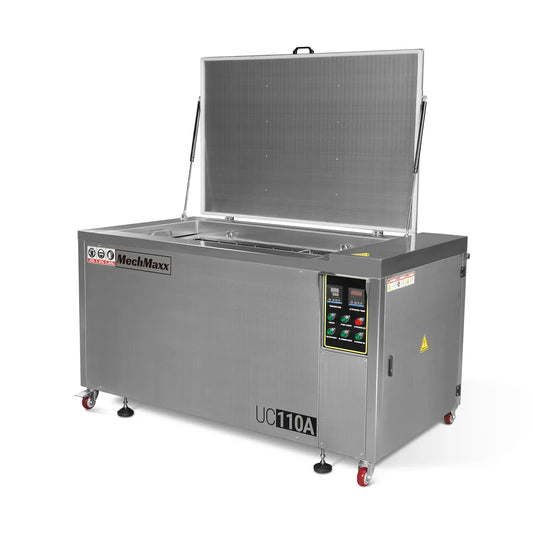 114 Gal / 432L Heavy Duty Industrial Ultrasonic Parts Washer, 28kHz 60 Transducers, Oil Skimmer, SS304 Tank, 10kW Heater, 208–240V 3 Phase Power