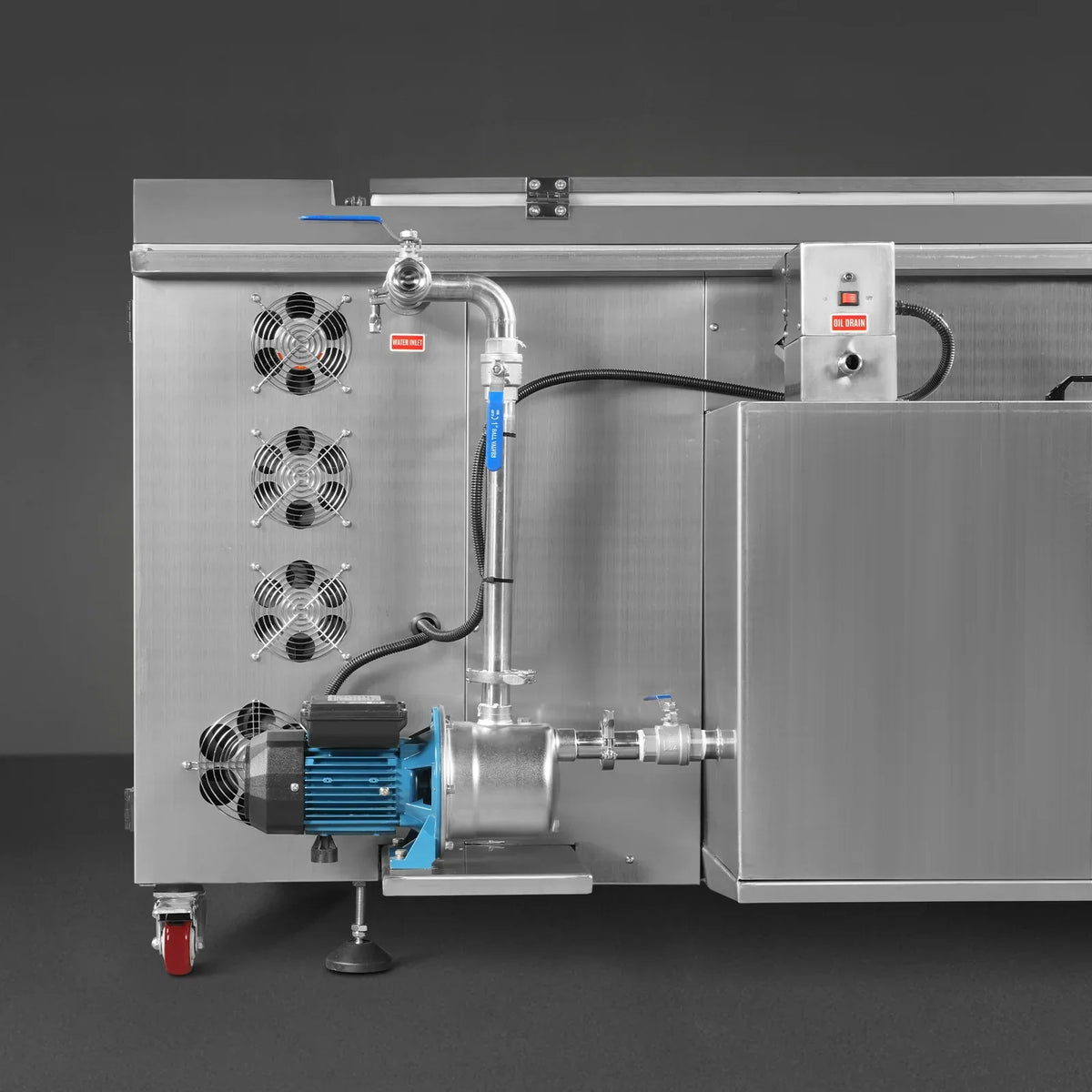 114 Gal / 432L Heavy Duty Industrial Ultrasonic Parts Washer, 28kHz 60 Transducers, Oil Skimmer, SS304 Tank, 10kW Heater, 208–240V 3 Phase Power