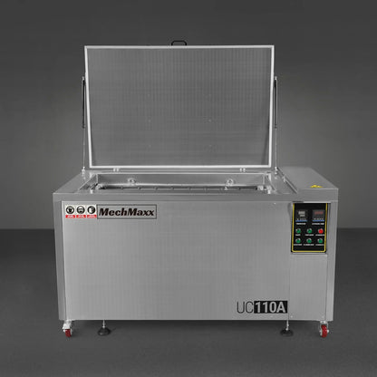 114 Gal / 432L Heavy Duty Industrial Ultrasonic Parts Washer, 28kHz 60 Transducers, Oil Skimmer, SS304 Tank, 10kW Heater, 208–240V 3 Phase Power