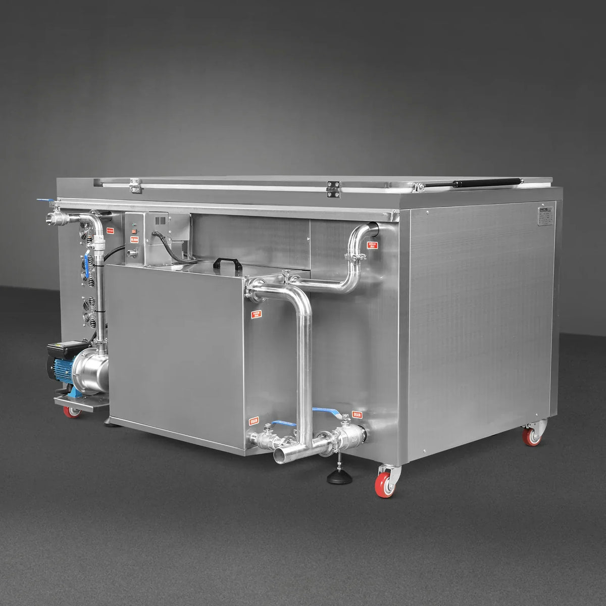 114 Gal / 432L Heavy Duty Industrial Ultrasonic Parts Washer, 28kHz 60 Transducers, Oil Skimmer, SS304 Tank, 10kW Heater, 208–240V 3 Phase Power