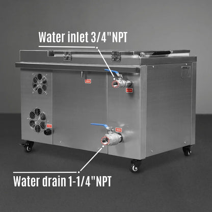 12 Gal / 47 L Heavy Duty Industrial Ultrasonic Parts Washer, 28kHz 9 Transducers , SS304 Tank, 6.6kW Heater, 208–240V 1 Phase Power