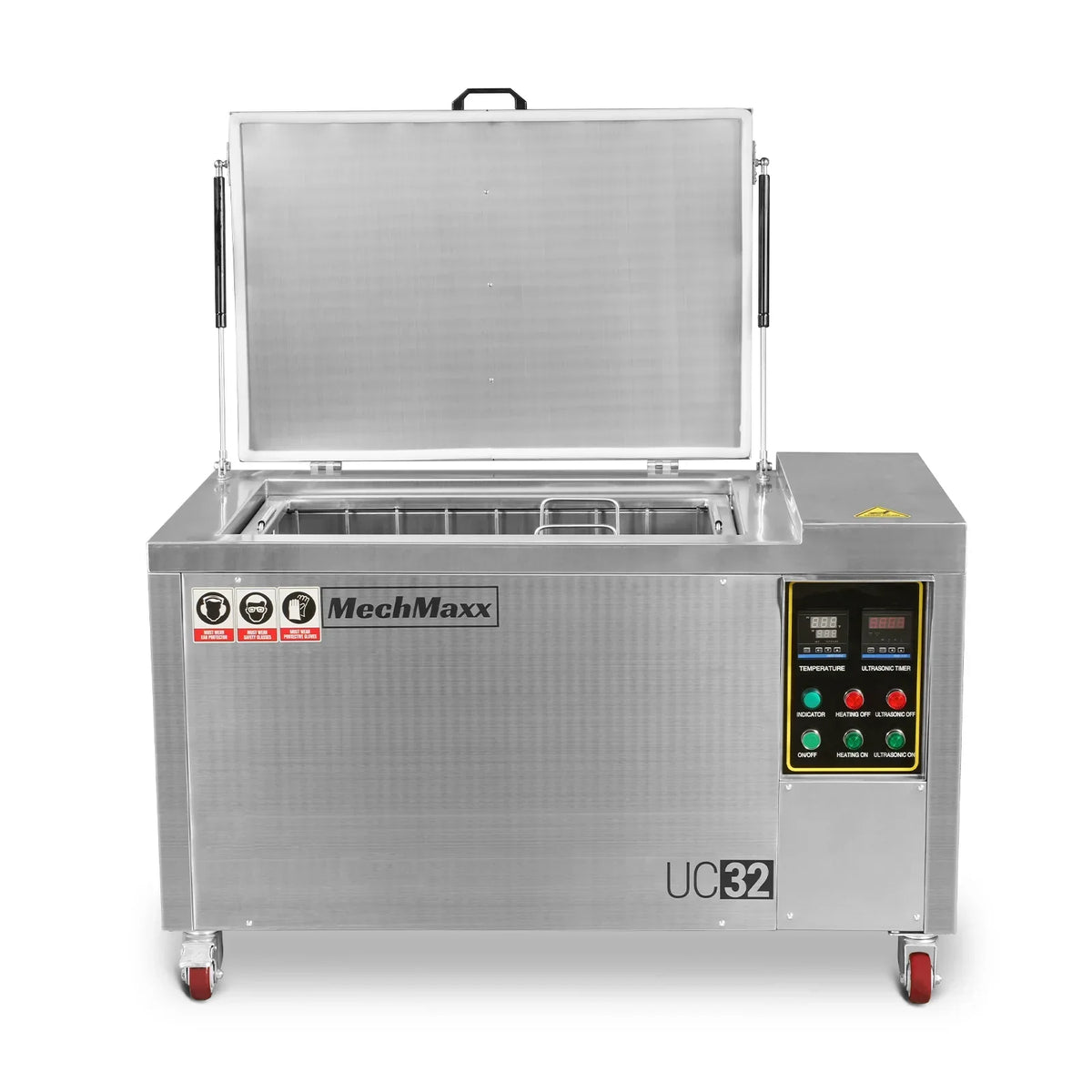 32 Gal / 120L Heavy Duty Industrial Ultrasonic Parts Washer, 28kHz 20 Transducers , SS304 Tank, 6.6kW Heater, 208–240V 3 Phase Power