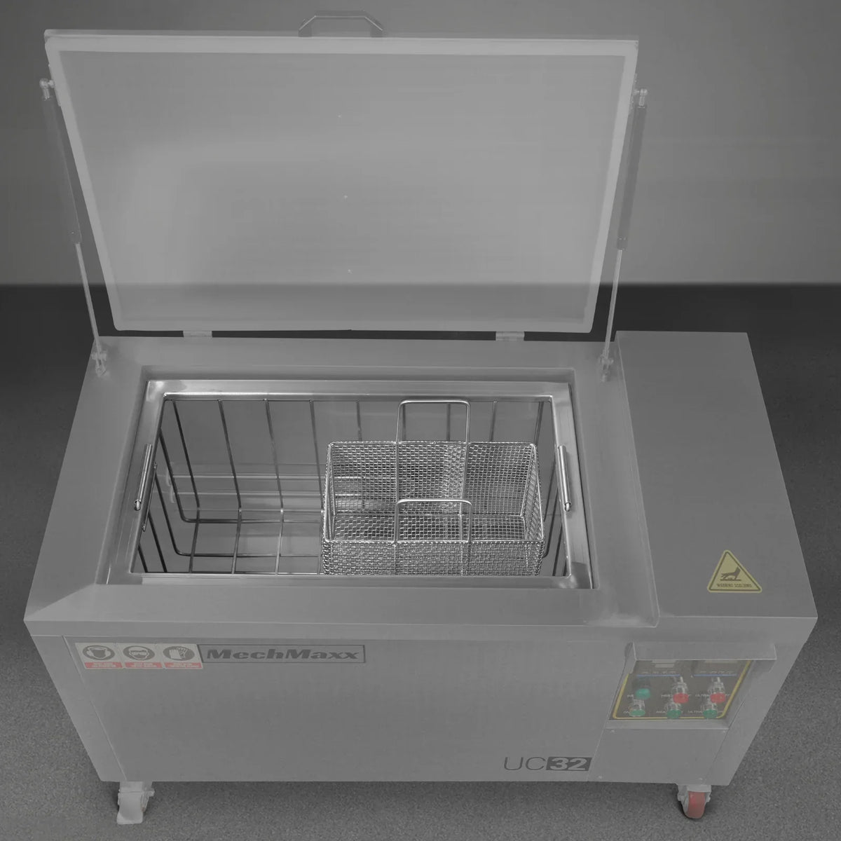 32 Gal / 120L Heavy Duty Industrial Ultrasonic Parts Washer, 28kHz 20 Transducers , SS304 Tank, 6.6kW Heater, 208–240V 3 Phase Power