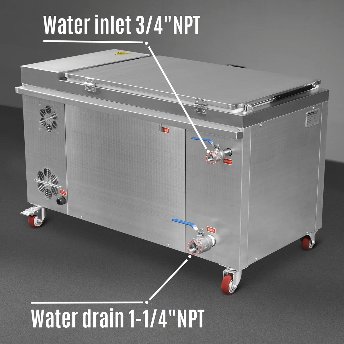 32 Gal / 120L Heavy Duty Industrial Ultrasonic Parts Washer, 28kHz 20 Transducers , SS304 Tank, 6.6kW Heater, 208–240V 3 Phase Power
