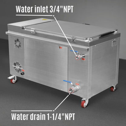 32 Gal / 120L Heavy Duty Industrial Ultrasonic Parts Washer, 28kHz 20 Transducers , SS304 Tank, 6.6kW Heater, 208–240V 3 Phase Power