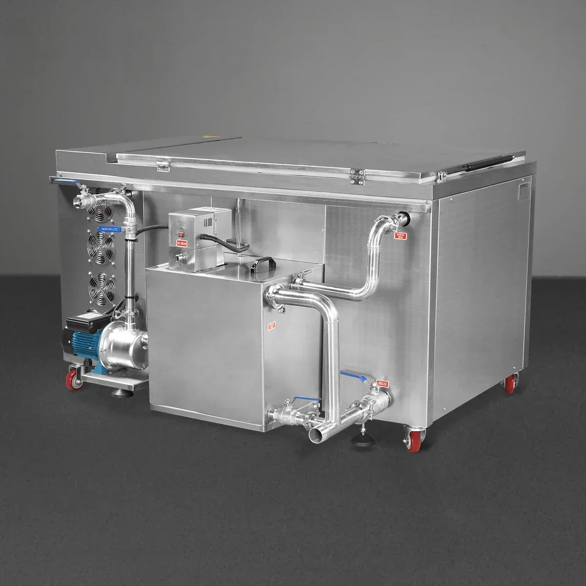 81 Gal / 308L Heavy Duty Industrial Ultrasonic Parts Washer, 28kHz 40 Transducers, Oil Skimmer, SS304 Tank, 10kW Heater, 208–240V 3 Phase Power