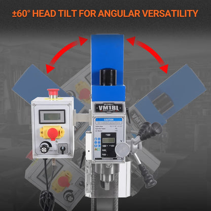 6"x20'' Benchtop Mill Drill Machine, Variable Speed, R8 Spindle, 1 HP, 110V, Brushless Motor Compact Milling Drilling Tool for Garage Shop, DIY Metalworking without Stand VM18L