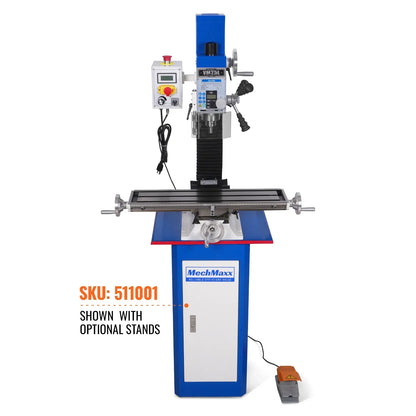 7‘’ x 27-1/2‘’ Benchtop Mini Mill Drill Machine, Variable Speed, Brshless Motor, R8 Spindle, 1.5 HP, 110V, Compact Milling Drilling Tool for Garage Shop, DIY Metalworking without Stand VM25L