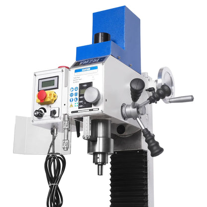 7‘’ x 27-1/2‘’ Benchtop Mini Mill Drill Machine, Variable Speed, Brshless Motor, R8 Spindle, 1.5 HP, 110V, Compact Milling Drilling Tool for Garage Shop, DIY Metalworking without Stand VM25L