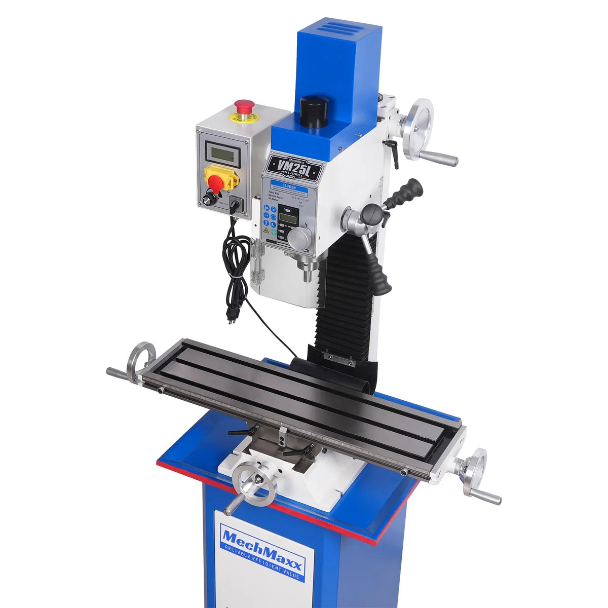 7‘’ x 27-1/2‘’ Benchtop Mini Mill Drill Machine, Variable Speed, Brshless Motor, R8 Spindle, 1.5 HP, 110V, Compact Milling Drilling Tool for Garage Shop, DIY Metalworking without Stand VM25L