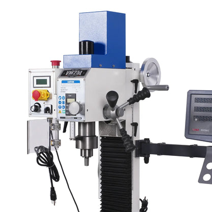 1.5HP 7‘’x 27-1/2‘’ Benchtop Mini Mill Drill Machine, Variable Speed, R8 Spindle, Brushless Motor, 110V, Compact Milling Drilling Tool for Garage Shop, DIY Metalworking without Stand VM25LD