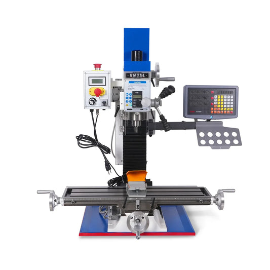 1.5HP 7‘’x 27-1/2‘’ Benchtop Mini Mill Drill Machine, Variable Speed, R8 Spindle, Brushless Motor, 110V, Compact Milling Drilling Tool for Garage Shop, DIY Metalworking without Stand VM25LD
