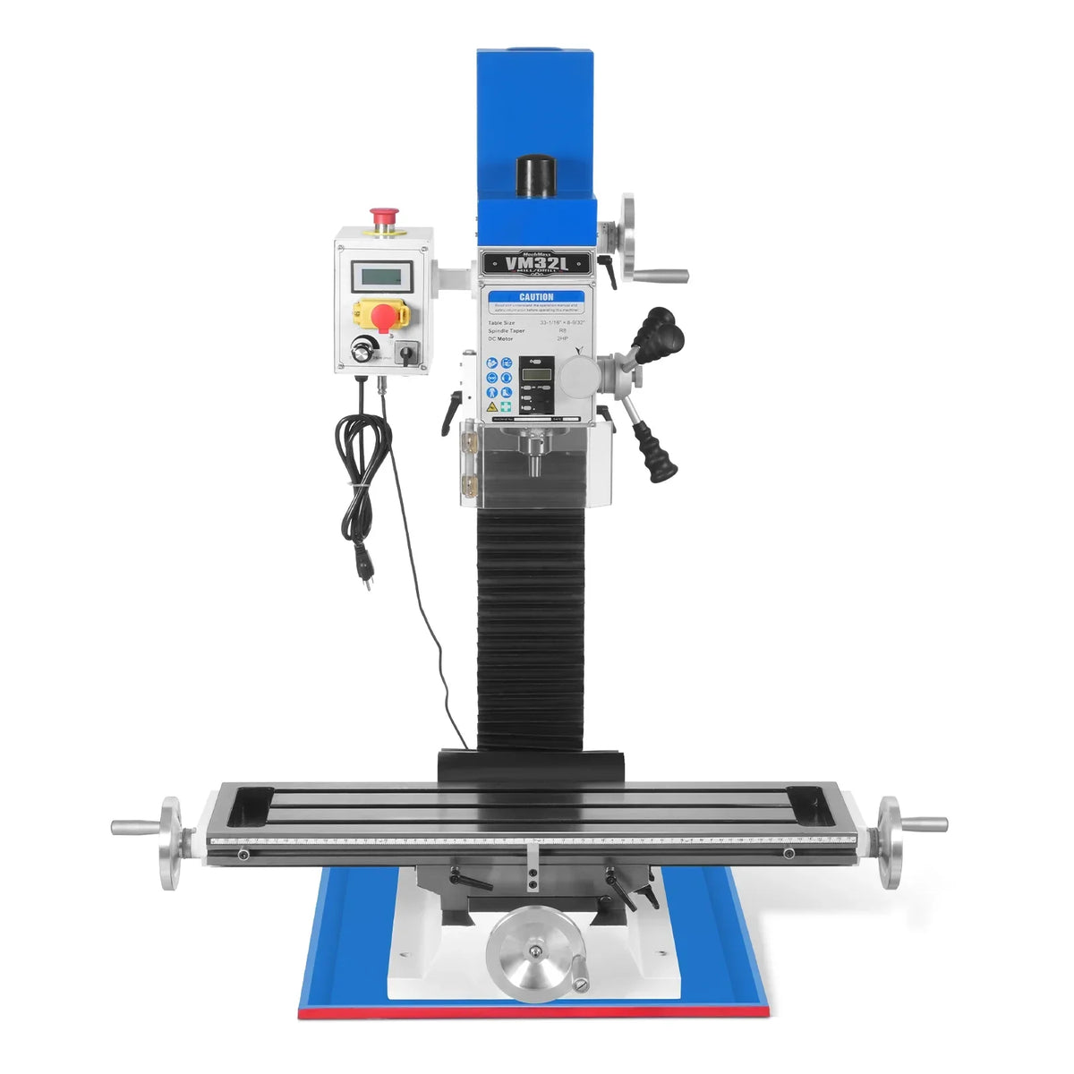 8-1/4"x33'' Industrial Benchtop Mill Drill Machine Brushless Motor, Variable Speed, R8 Spindle, 2 HP, 110V, Compact Milling Drilling Tool for Garage Shop, DIY Metalworking without Stand VM32L