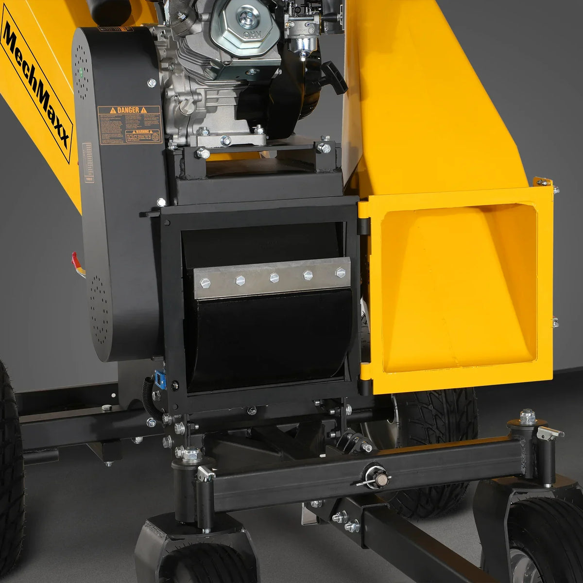 6 inch E-start Zonsen 420cc 15hp Gas Powered 4 - Wheel Drum Wood Chipper with Taillight ,  B150