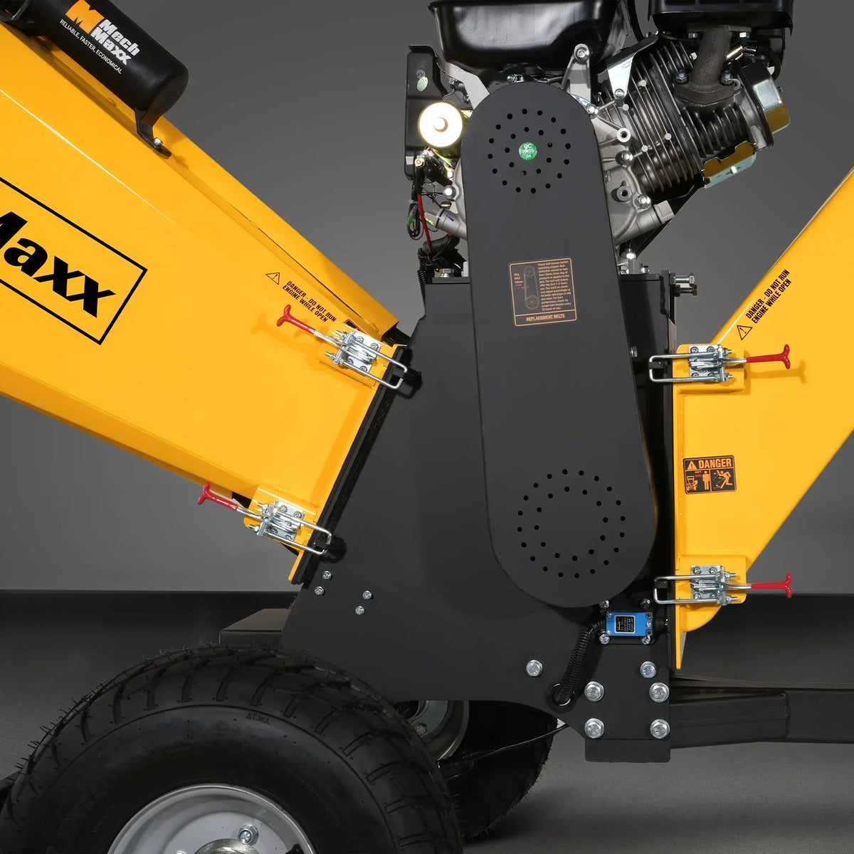 6 inch E-start Zonsen 420cc 15hp Gas Powered 4 - Wheel Drum Wood Chipper with Taillight ,  B150