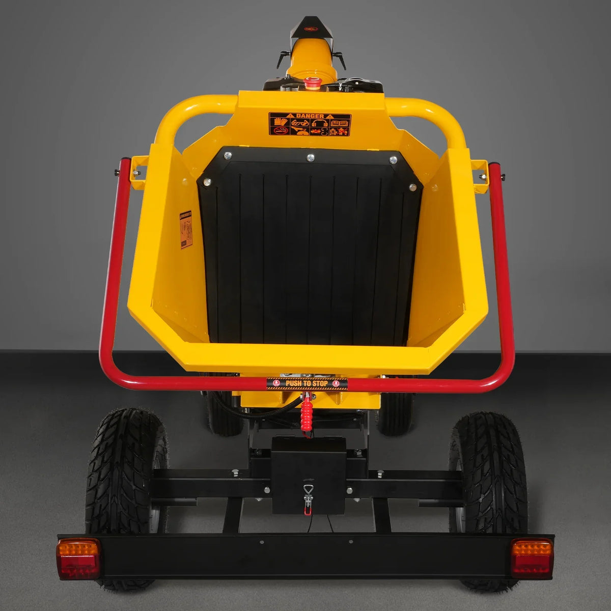 6 inch E-start Zonsen 420cc 15hp Gas Powered 4 - Wheel Drum Wood Chipper with Taillight ,  B150