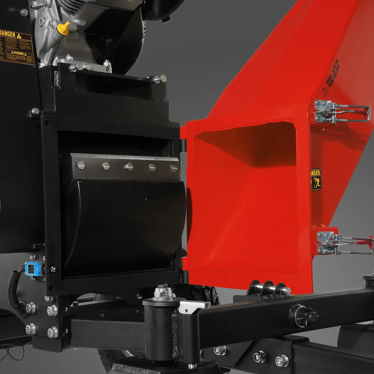 6 inch KOHLER E-Start 429cc 14HP Gas Powered 4 - Wheel Drum Wood Chipper with Taillight ,  B150