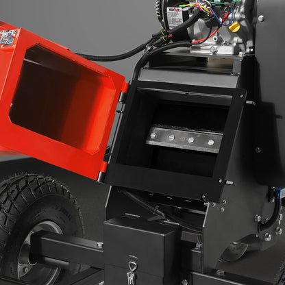 6 inch KOHLER E-Start 429cc 14HP Gas Powered 4 - Wheel Drum Wood Chipper with Taillight ,  B150