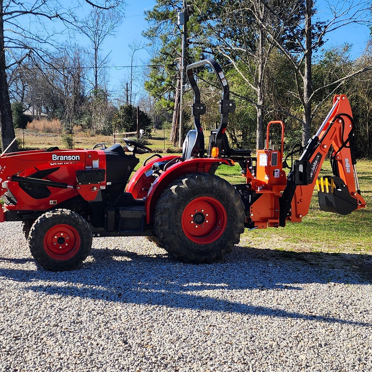 8' Tractor Backhoe Attachment with Hydraulic Thumb,  15" Bucket,  ISO/SAE Switchable Controls,  Self-Contained Hydraulic System,  3 Point Hitch Cat.1 & 2,  20-100 HP,  BH760H
