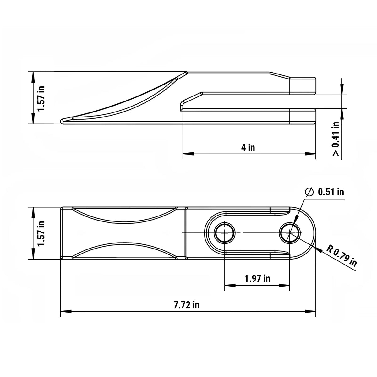 ( 1 Pack / 4 Pcs ) Backhoe Bucket Teeth (for SKU: 150162, 150163, 150164, 201162, 201163, 201164)