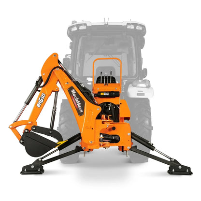 7' Tractor Backhoe Attachment with Mechanical Thumb,  12" Bucket,  ISO/SAE Switchable Controls,  Self-Contained Hydraulic System,  3 Point Hitch Cat.1,  15-50 HP,  BH660M