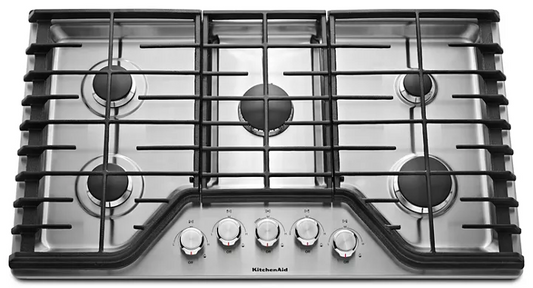 KitchenAid 36″ 5-Burner Gas Cooktop KCGS356ESS