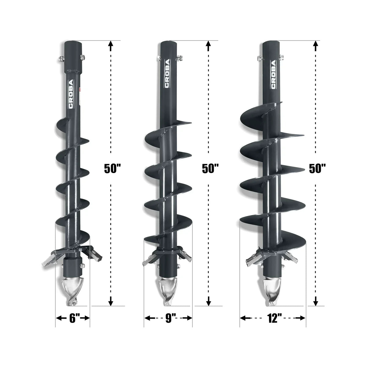 Mini Skid Steer Drive Auger with 6" ,  9" ,  12" Dia. Auger Bits