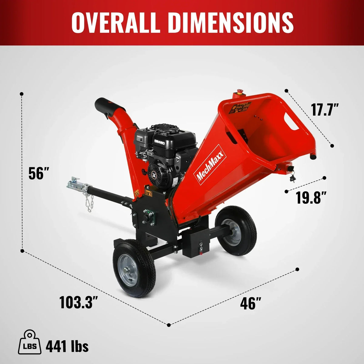 5 inch E-start ZONSEN 459cc Gasoline Engine Powered Wood Chipper ,  GS1500