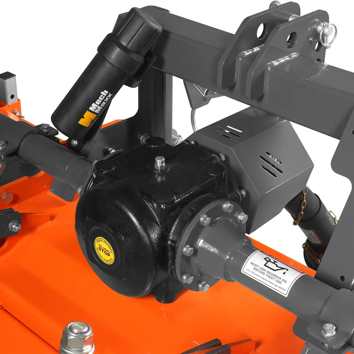 90 in Heavy Duty Rotary Tiller,  3 Point Hitch Cat.2,  Gear Drive,  PTO Shaft Included with Slip Clutch,  50-90 HP,  HRT90