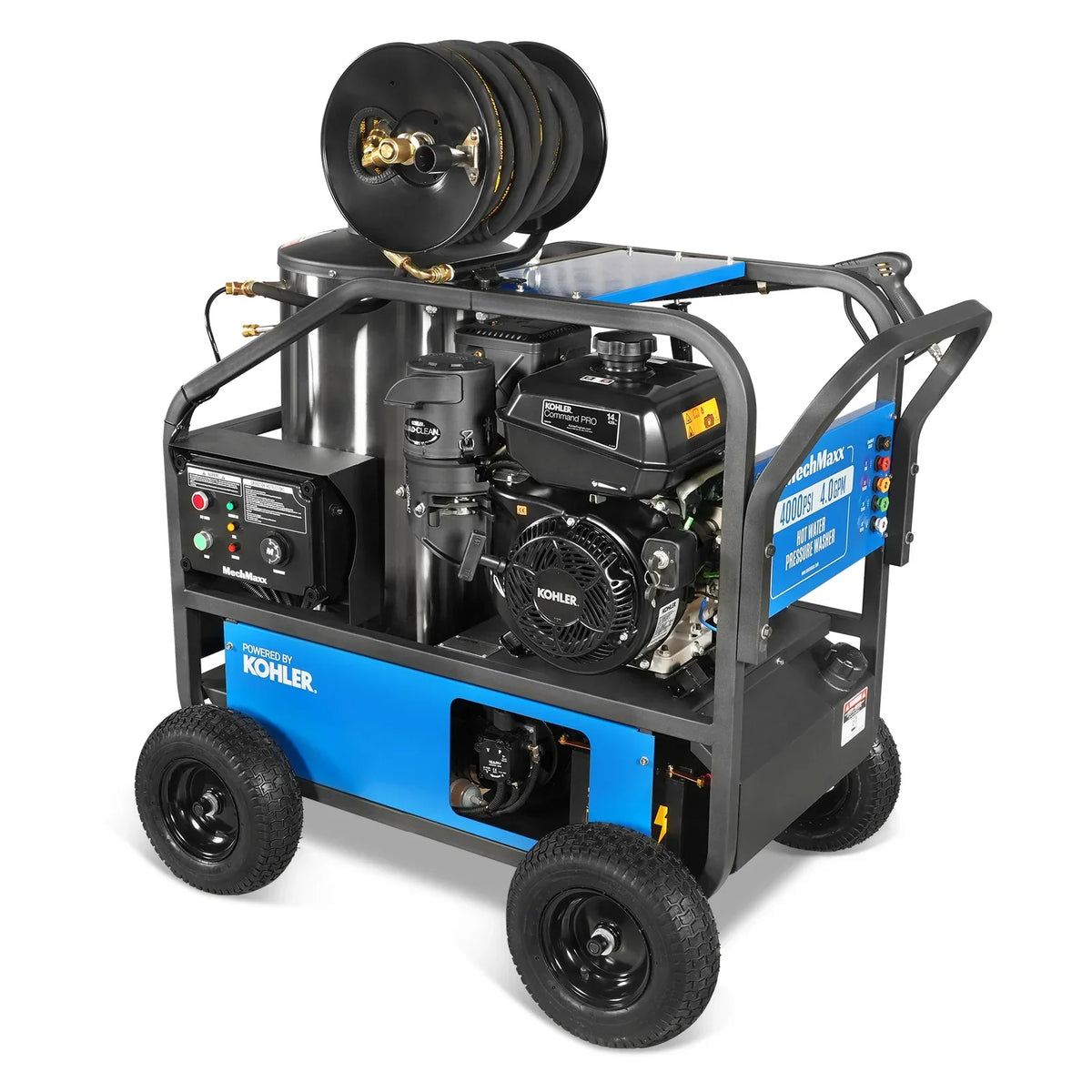 4000 PSI 4 GPM KOHLER E-Start Engine Hot Water Pressure Washer with Hose Reel,  HPW40K