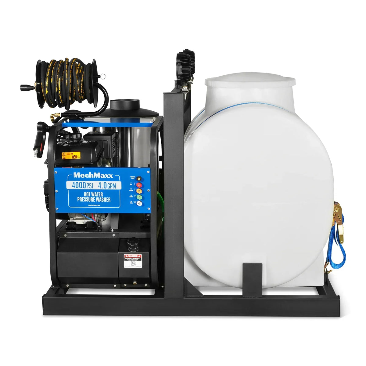 4000 PSI 4 GPM KOHLER E-Start Engine Hot Water Pressure Washer Skid Mounted with 175 Gal Tank,  HPW40KT