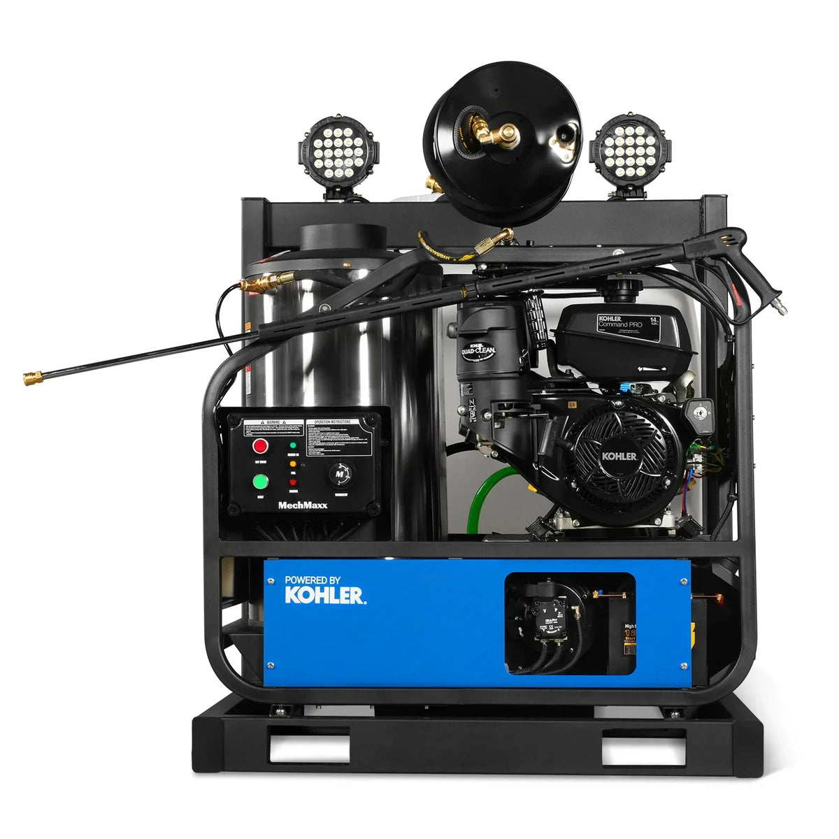 4000 PSI 4 GPM KOHLER E-Start Engine Hot Water Pressure Washer Skid Mounted with 175 Gal Tank,  HPW40KT