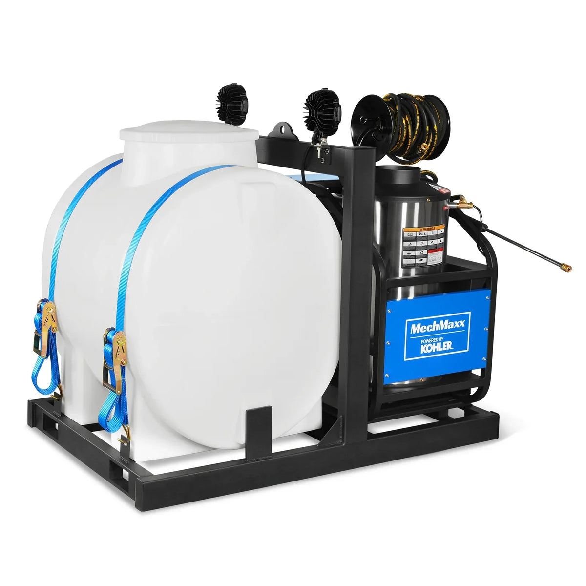4000 PSI 4 GPM KOHLER E-Start Engine Hot Water Pressure Washer Skid Mounted with 175 Gal Tank,  HPW40KT
