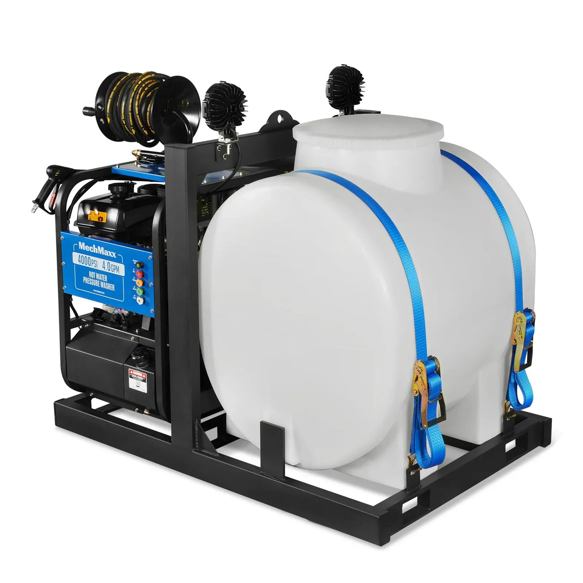 4000 PSI 4 GPM KOHLER E-Start Engine Hot Water Pressure Washer Skid Mounted with 175 Gal Tank,  HPW40KT
