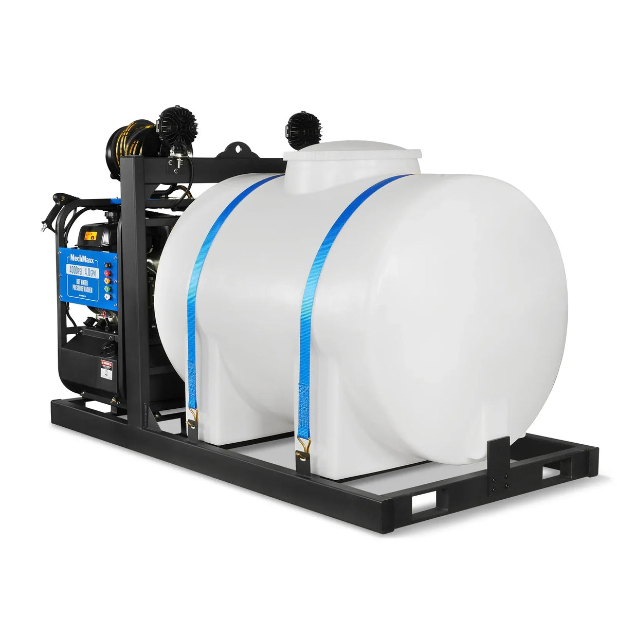 4000 PSI 4 GPM KOHLER E-Start Engine Hot Water Pressure Washer Skid Mounted with 245 Gal Tank,  HPW40KBT