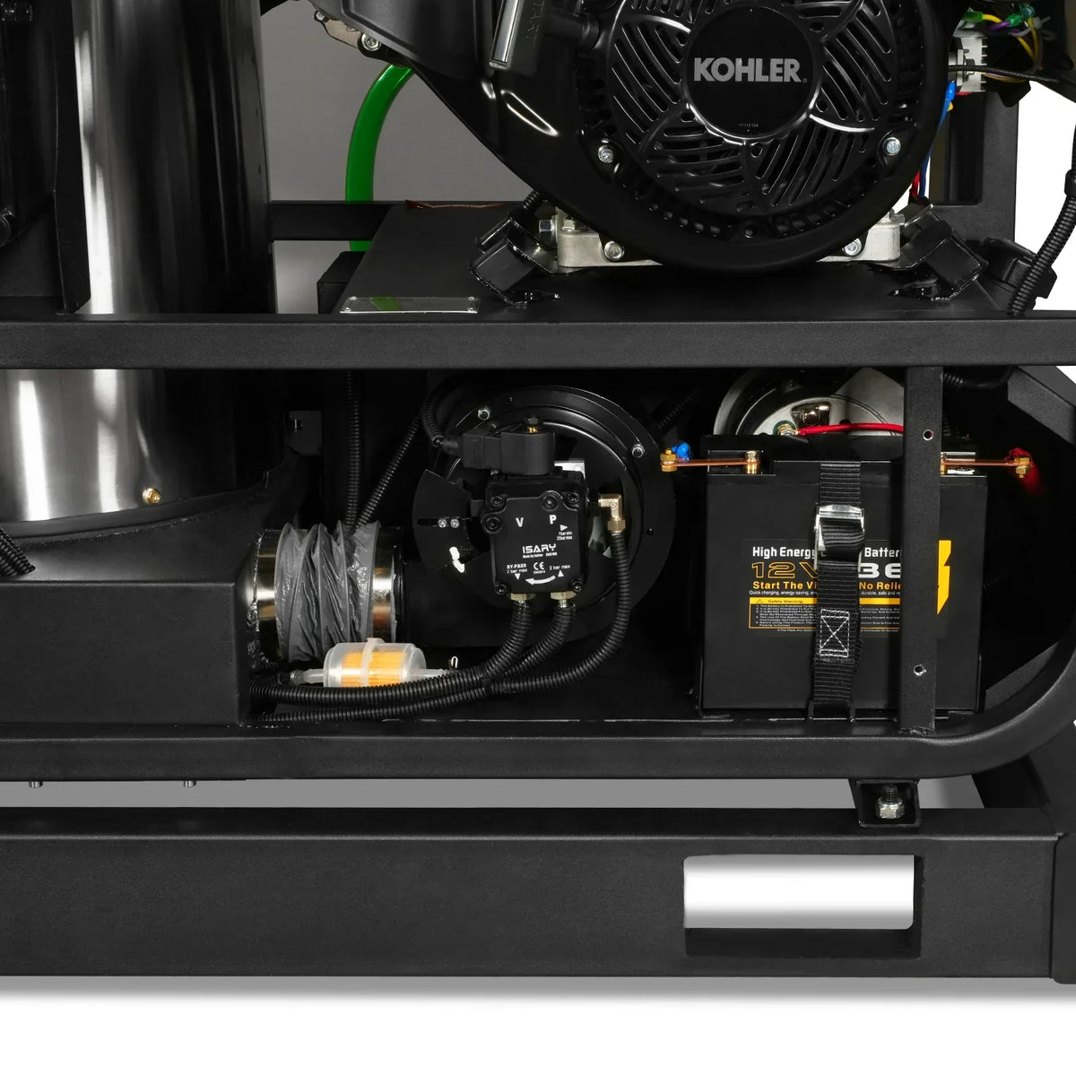 4000 PSI 4 GPM KOHLER E-Start Engine Hot Water Pressure Washer Skid Mounted with 245 Gal Tank,  HPW40KBT