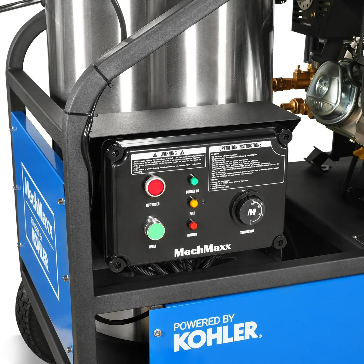 4000 PSI 4 GPM KOHLER E-Start Engine Hot Water Pressure Washer with Hose Reel,  HPW40K