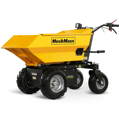 MechMaxx 1100Lbs Loading Battery Powered Barrow Electric Mini Dumper for Sale,  1000W 48V Brushless DC Motor,  E50