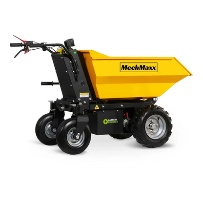 MechMaxx 1100Lbs Loading Battery Powered Barrow Electric Mini Dumper for Sale,  1000W 48V Brushless DC Motor,  E50